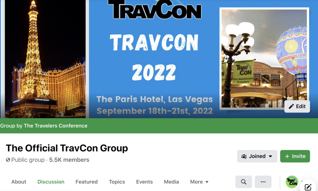 a screenshot of the TravCon Facebook group